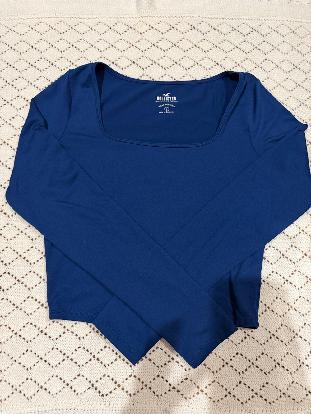 Hollister Scoop Neck Long Sleeve Top - Blue